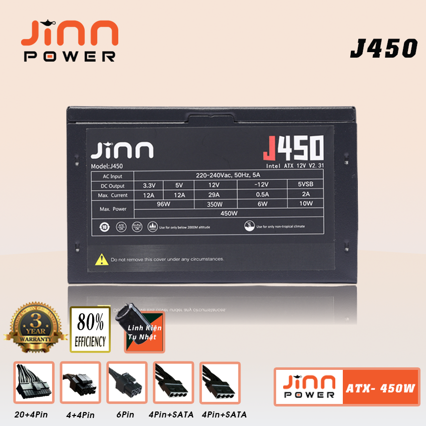 Nguồn Jinn J450 450W ATX
