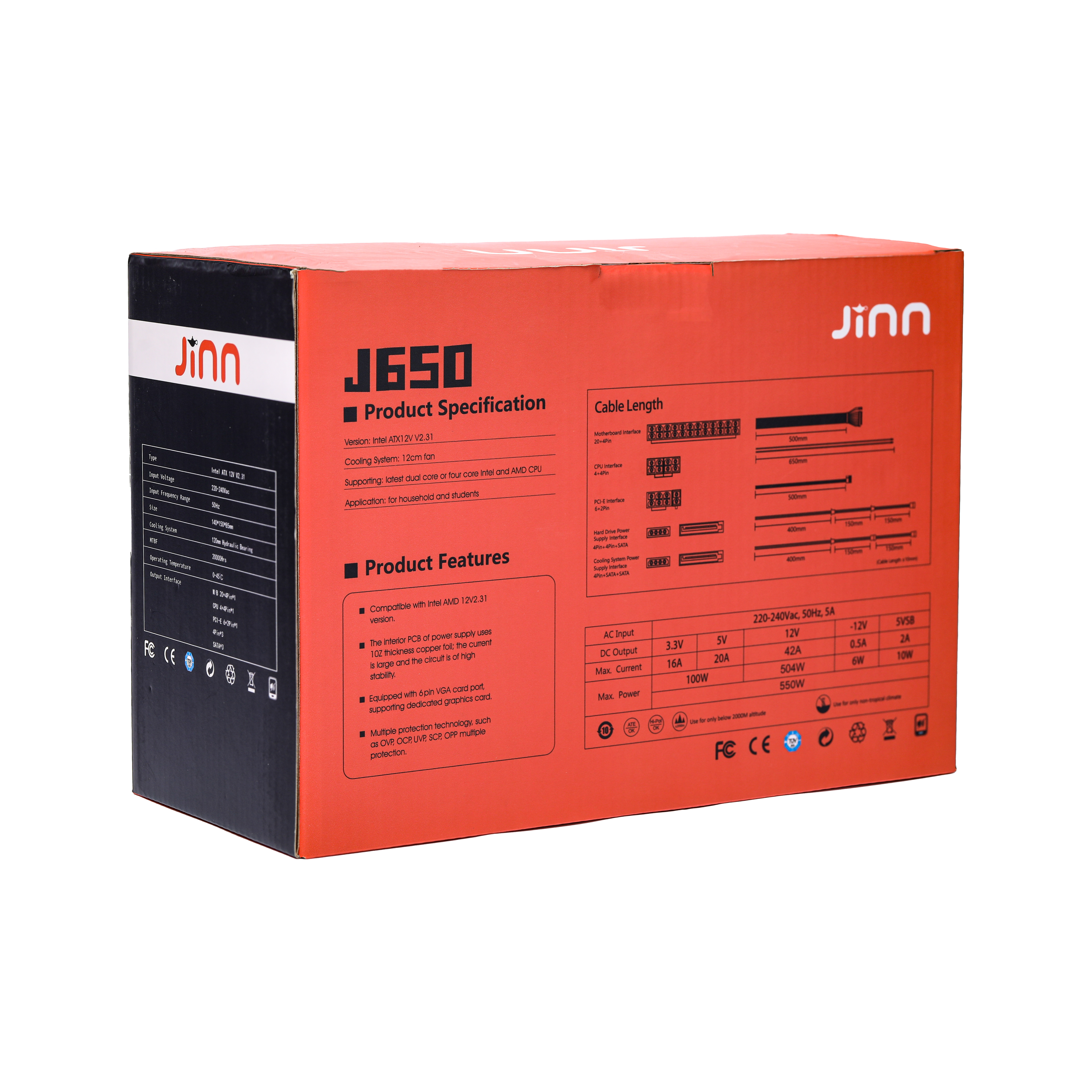 Nguồn Jinn J650 650W ATX